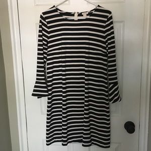 J. Crew striped flared sleeve dress